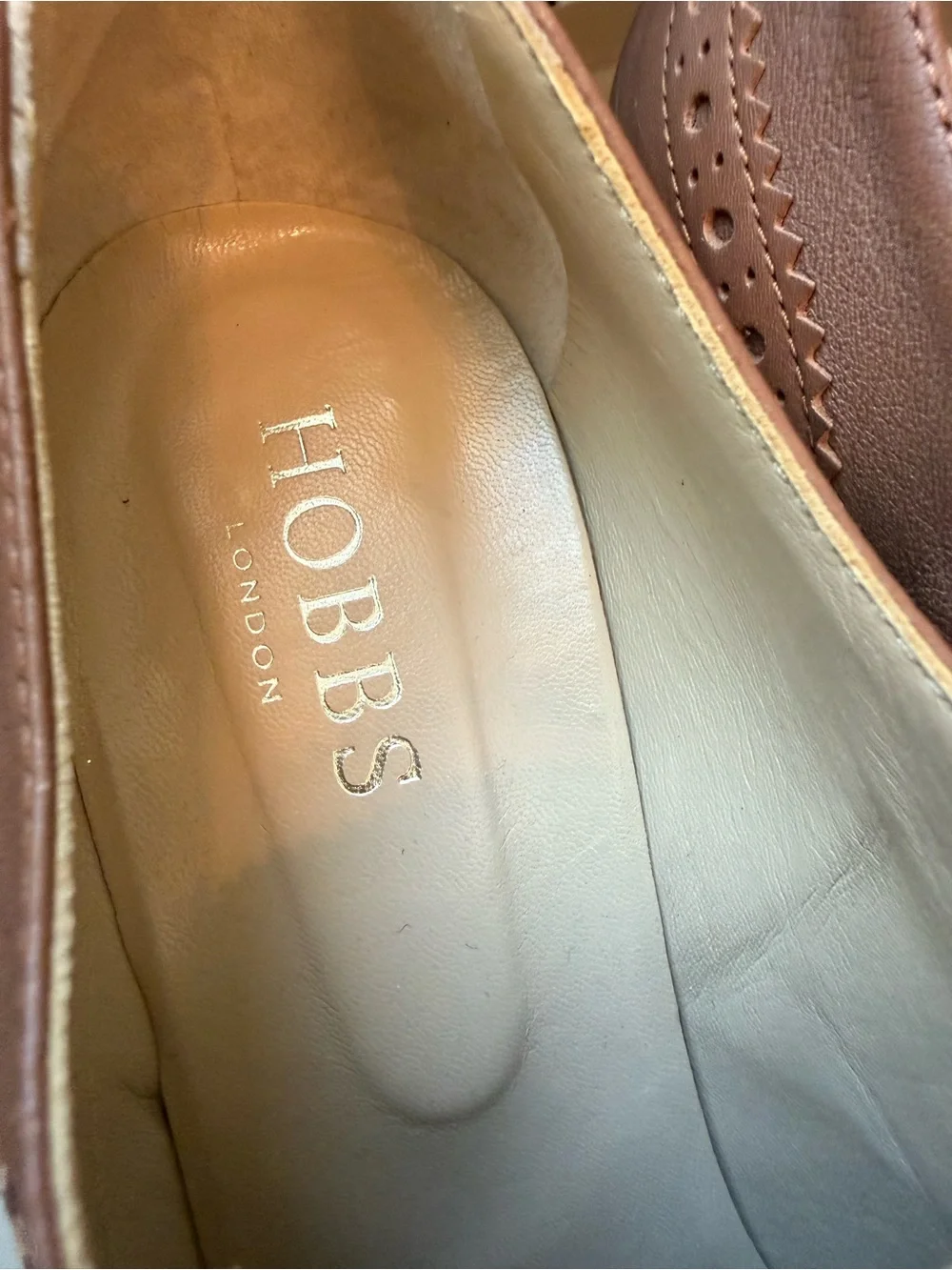 Hobbs London 7 Lace-Up Wingtip Oxford Block Heel Retro Vintage Style Office Boho